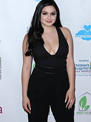 Ariel Winter Walks Poses On The Red Carpet In A Low Cut Black Jumpsuit